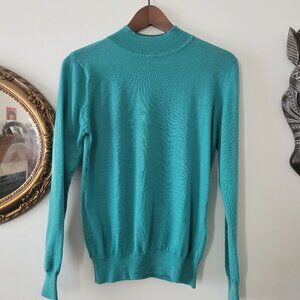 LEMORE Teal Wool Blend Knit Sweater Size Japanese M